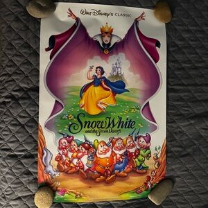 Disney Snow White & The Seven Dwarfs Original 27x17.75 Promotional Movie Poster